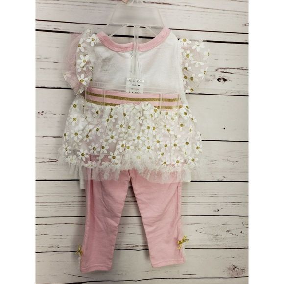 DDG Darlings SO CUTE Flower pot 2 piece outfit 12 months white pink lace mesh - Picture 4 of 7